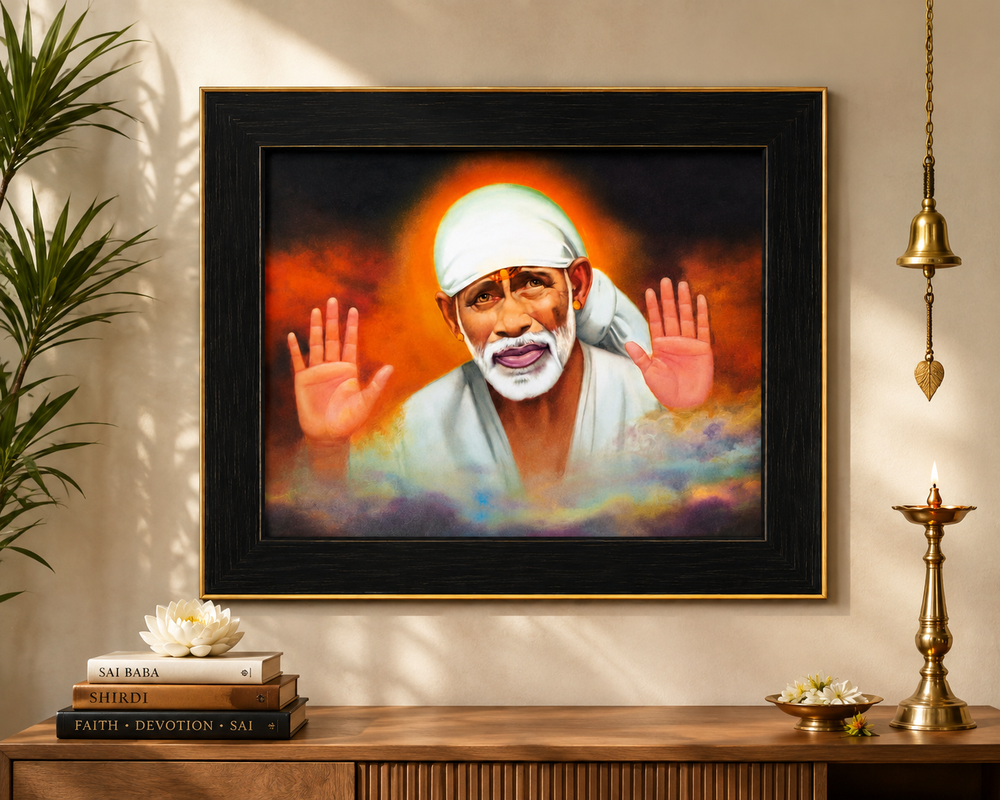 Sai Baba Photo – Shirdi Sai Baba Original Hand Painting Paper Print Reprint | Hemant Art