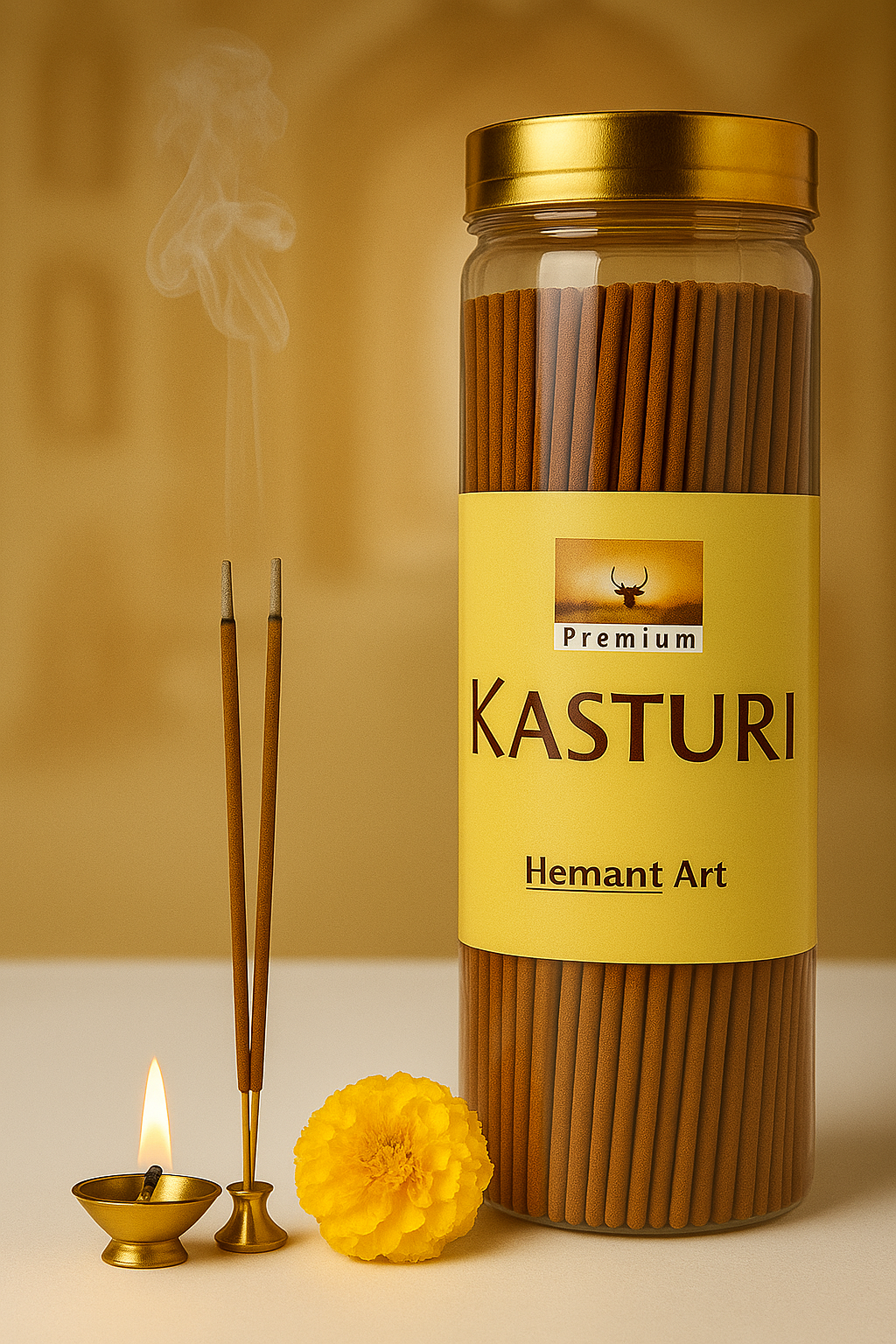 Hemant Art Kasturi Agarbatti – Premium Divine Musk Incense Sticks | Long-Lasting Fragrance | Shirdi Inspired | 250g