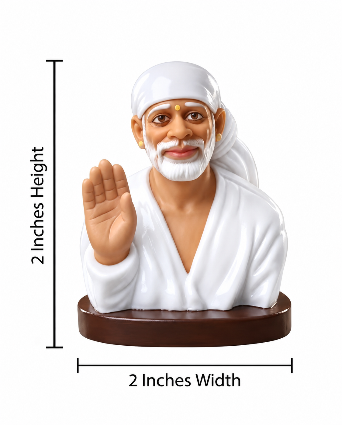 Sai Baba Idol for Car Dashboard – Premium Resin Finish | Hemant Art Shirdi