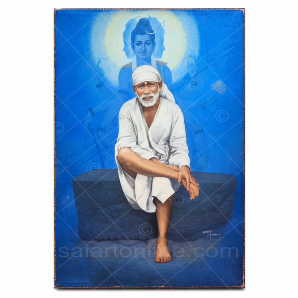 Dattatray + Sai Baba Original Hand Painting