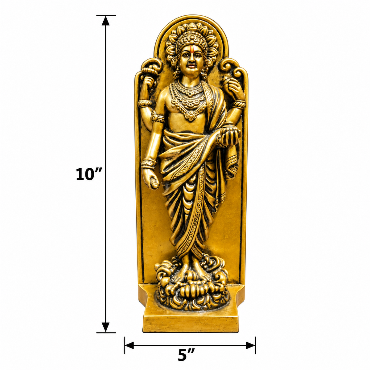 Dhanvantri Gold Wooden Stand Idol