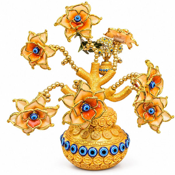 Evil Eye Orange Flower Pot
