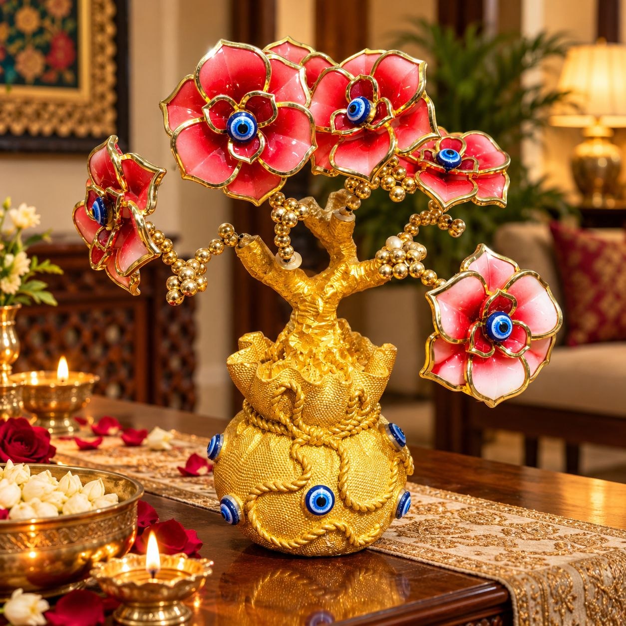 Evil Eye Red Flower Pot