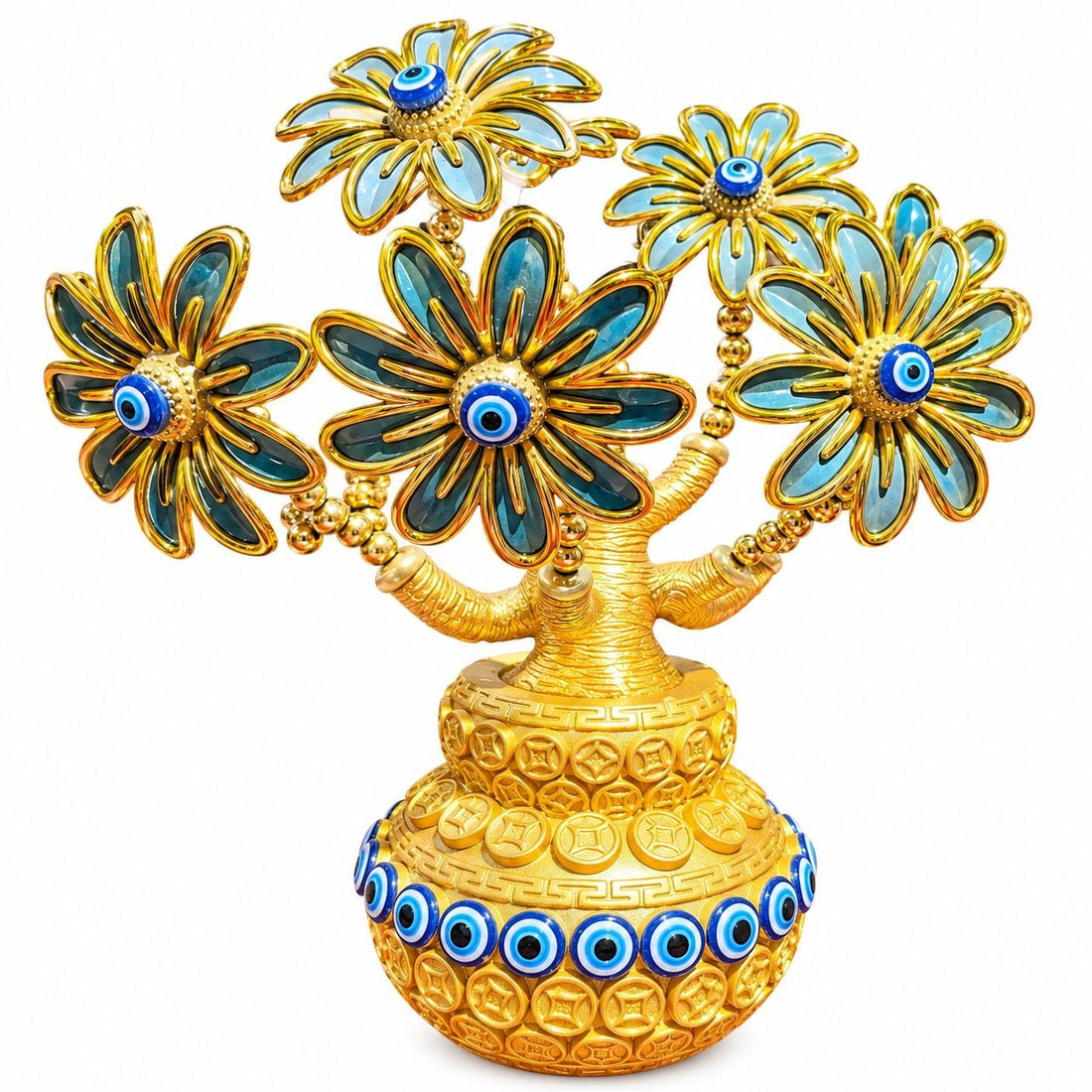 Evil Eye Sky Blue Flower Pot