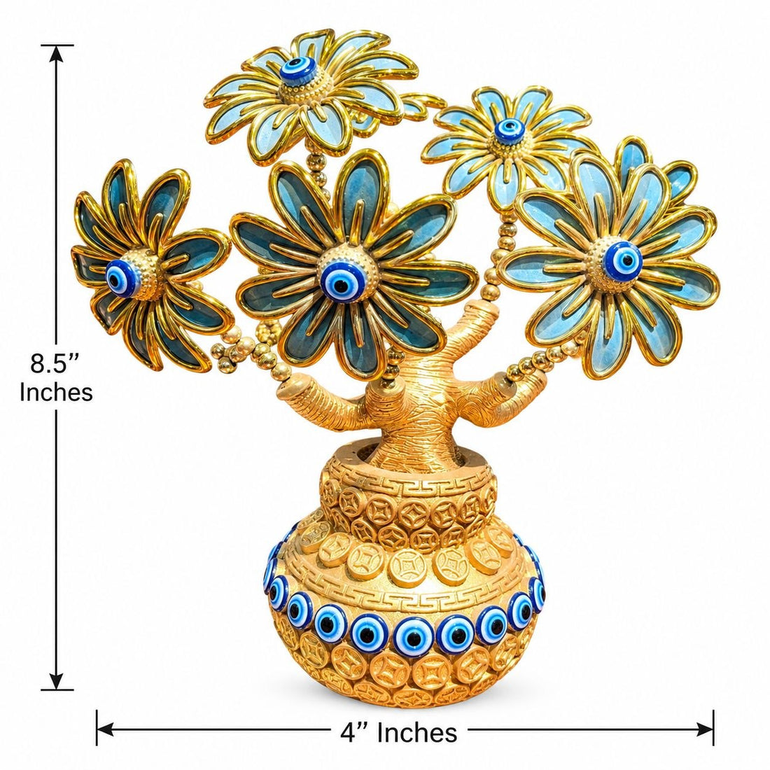 Evil Eye Sky Blue Flower Pot