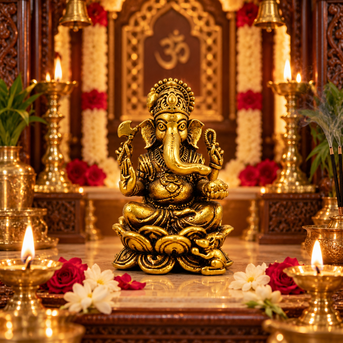Gold Ganesha Figurine