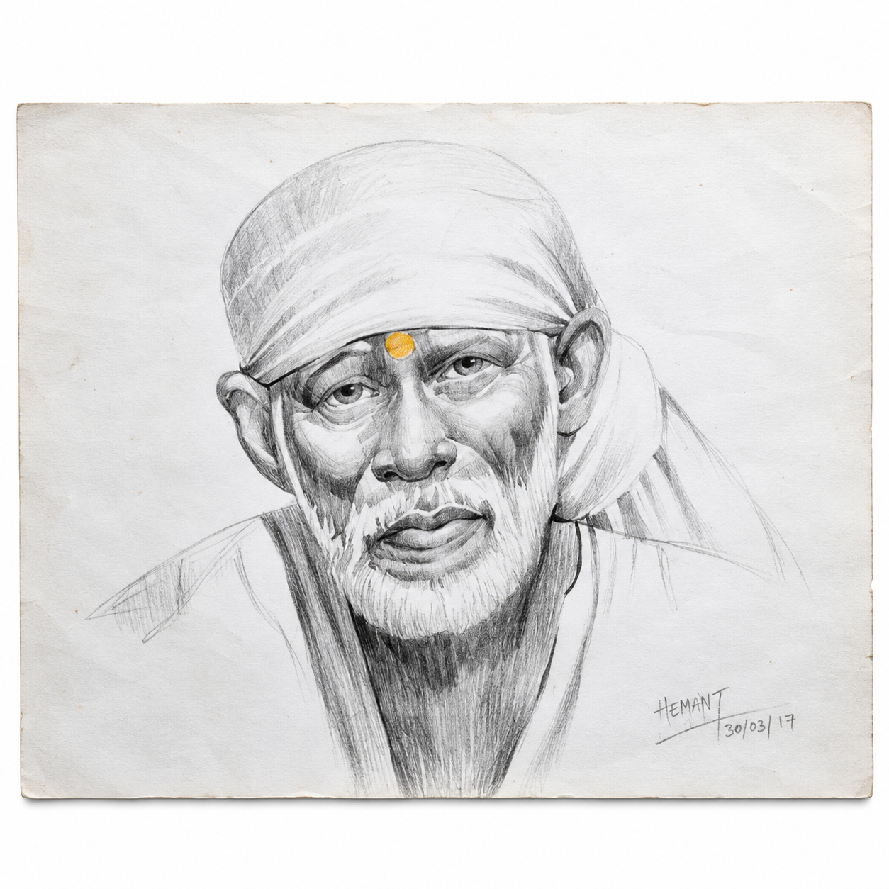 Hemant Art Shirdi Sai Baba Pencil Sketch