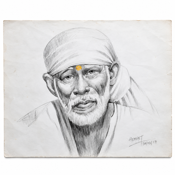 Hemant Art Shirdi Sai Baba Pencil Sketch