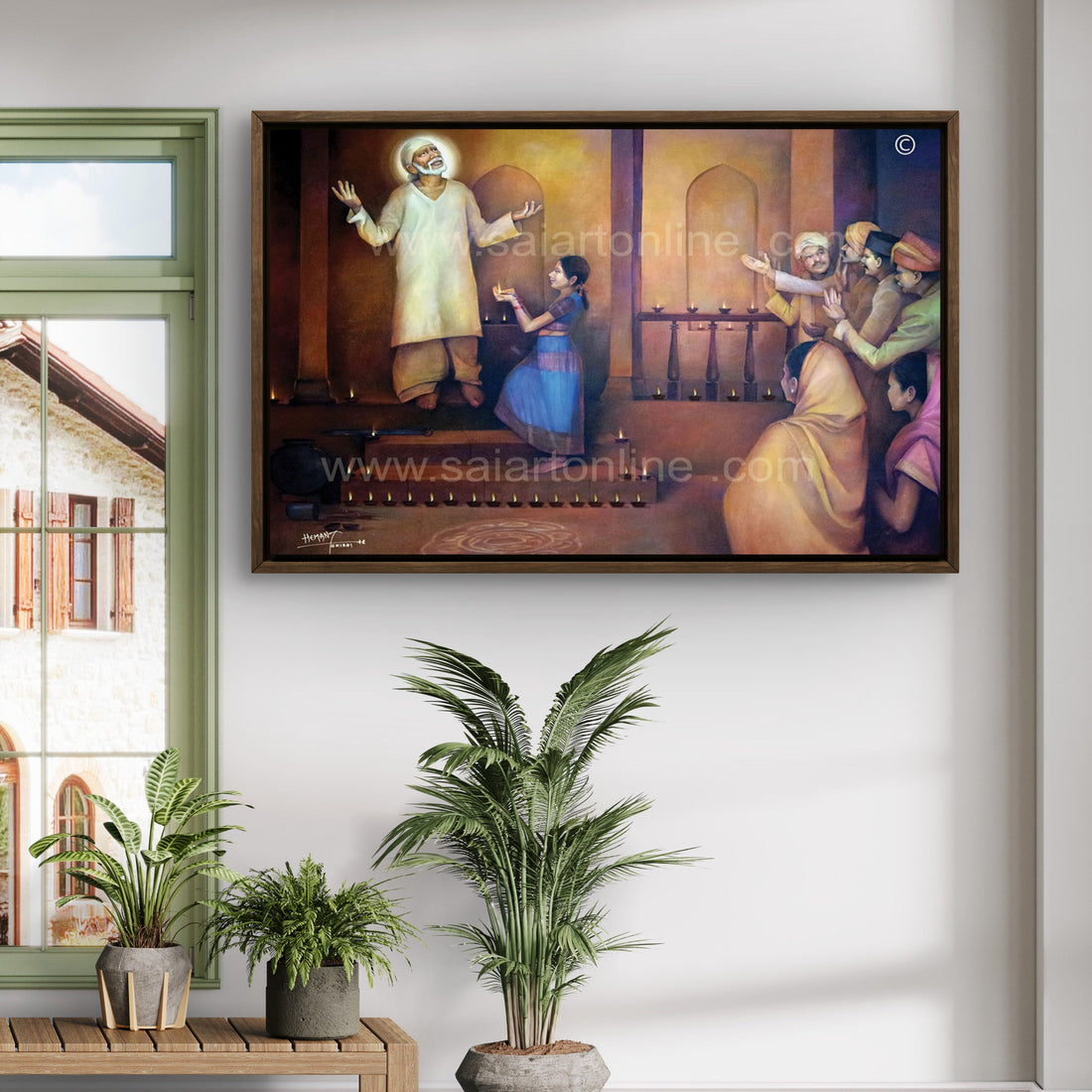 Saibaba Blesses Diwali Canvas Print