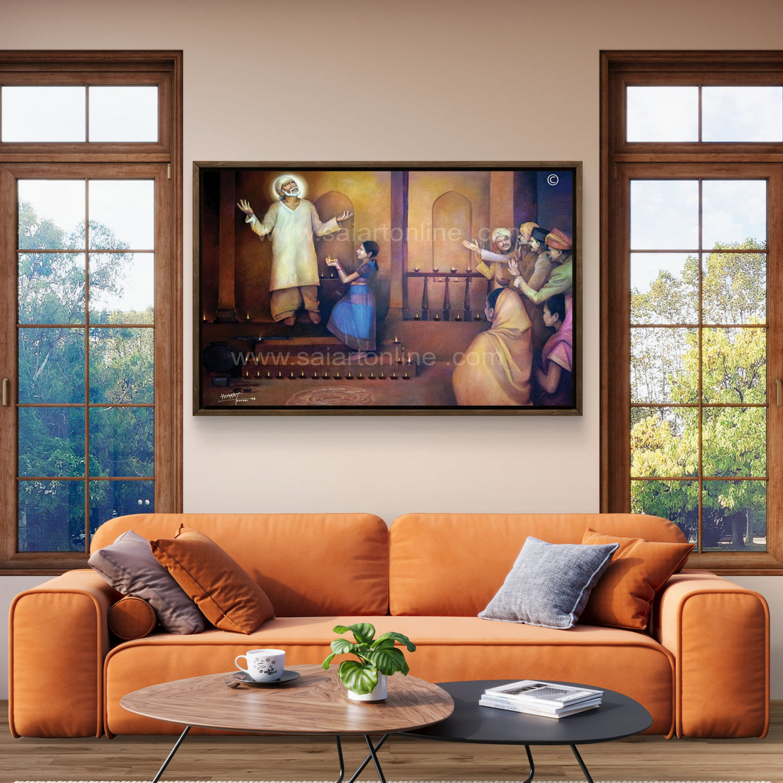 Saibaba Blesses Diwali Canvas Print