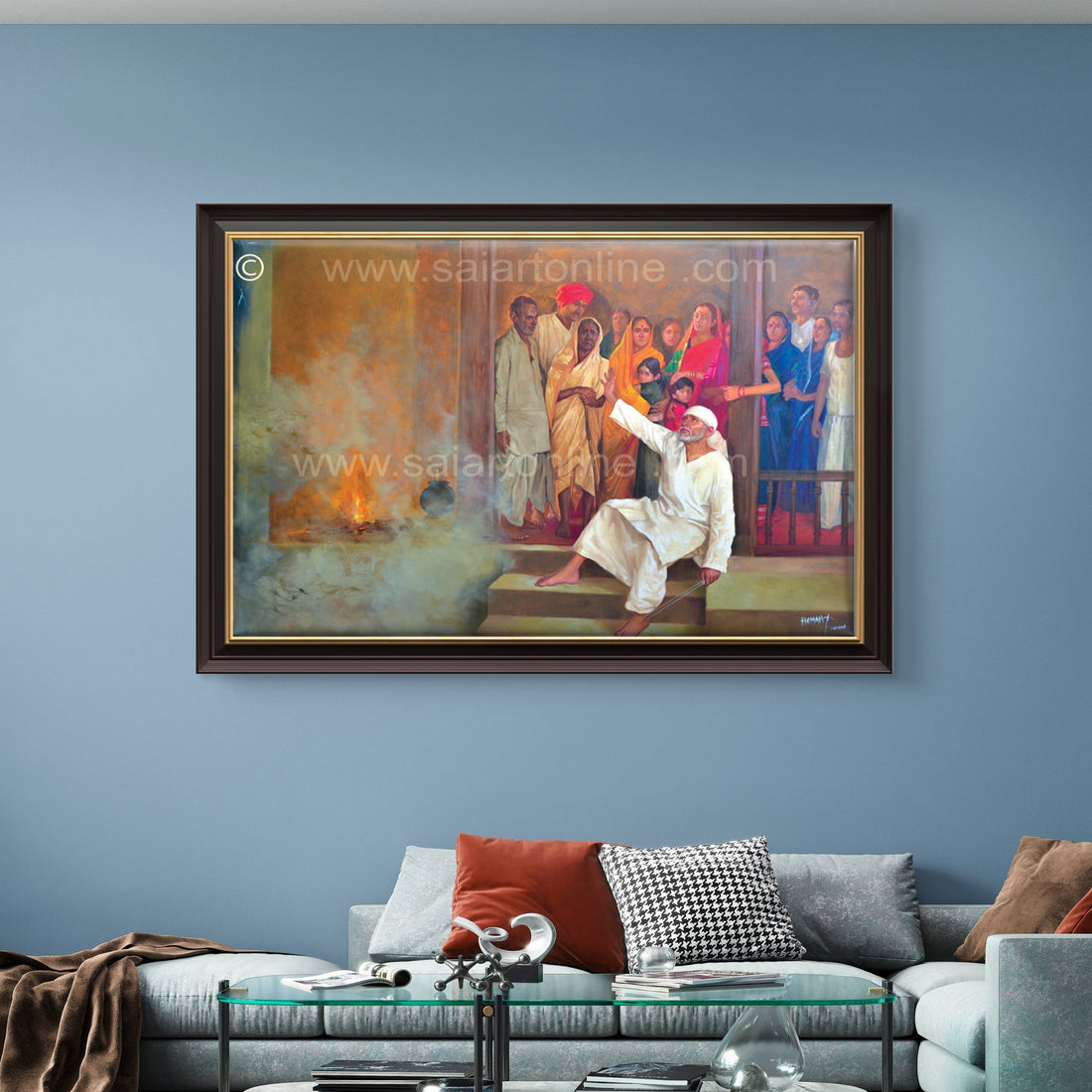 Saibaba Stops the Storm Canvas Print