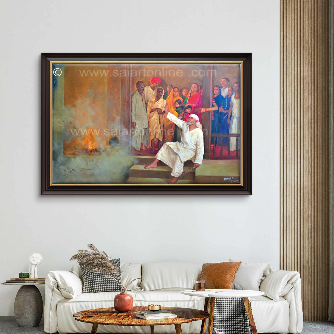 Saibaba Stops the Storm Canvas Print