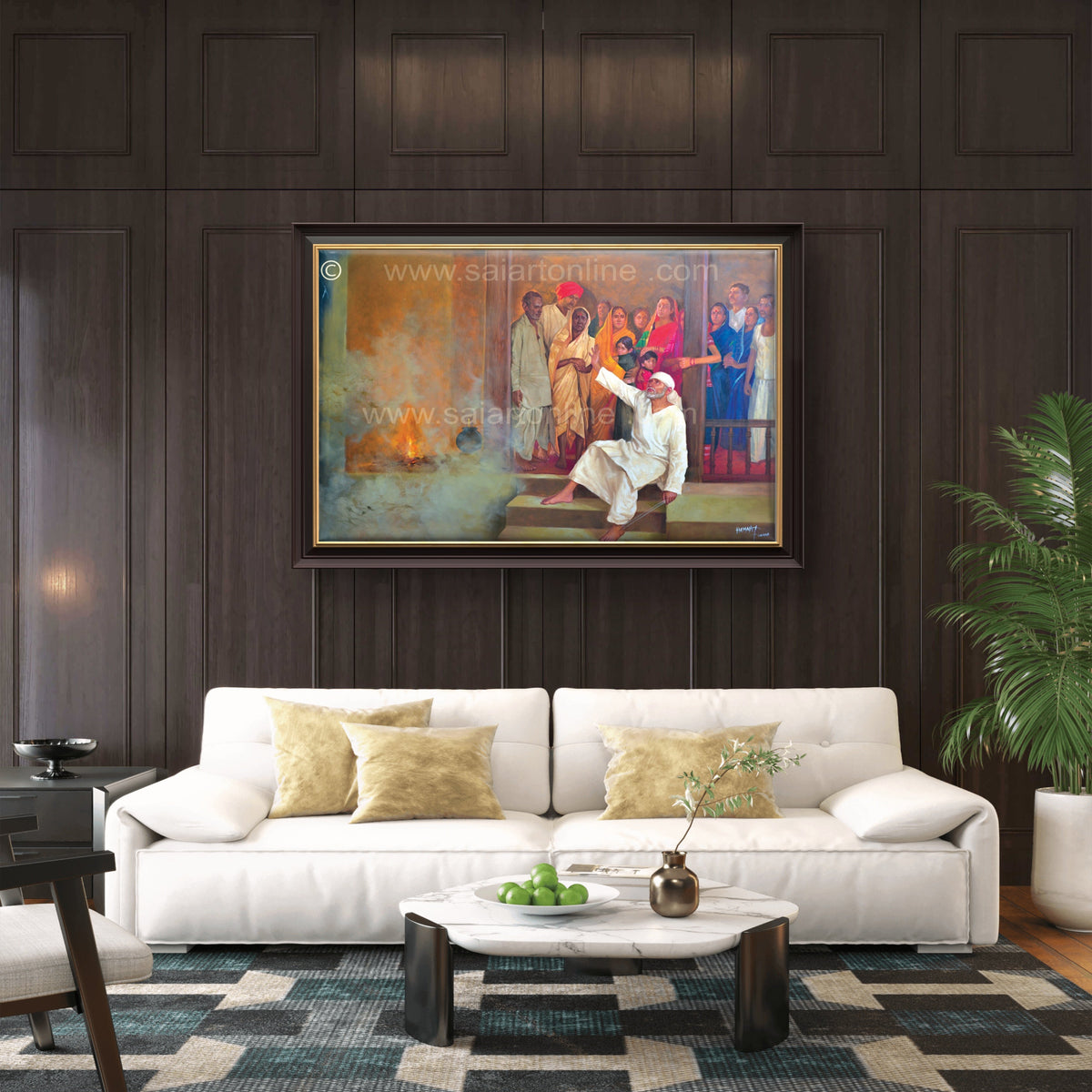Saibaba Stops the Storm Canvas Print