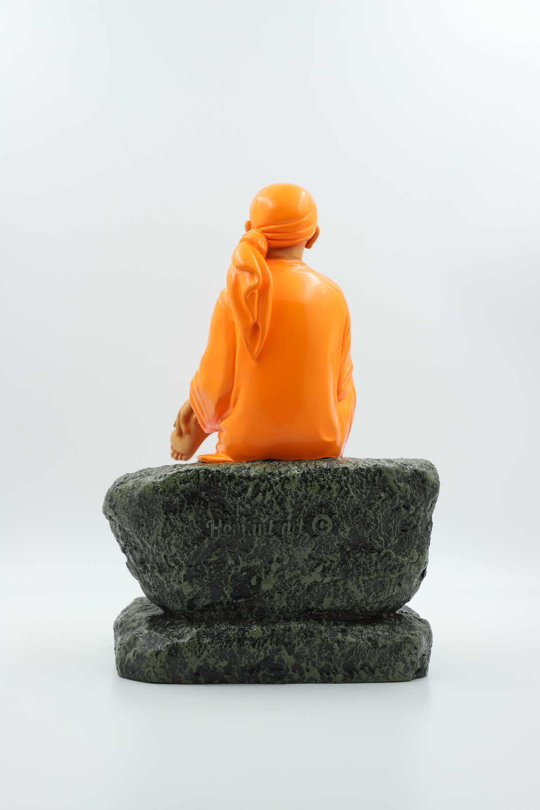 Sai Baba Statue Sitting on Stone – 5 NO  White 12 Inch Hemant Art
