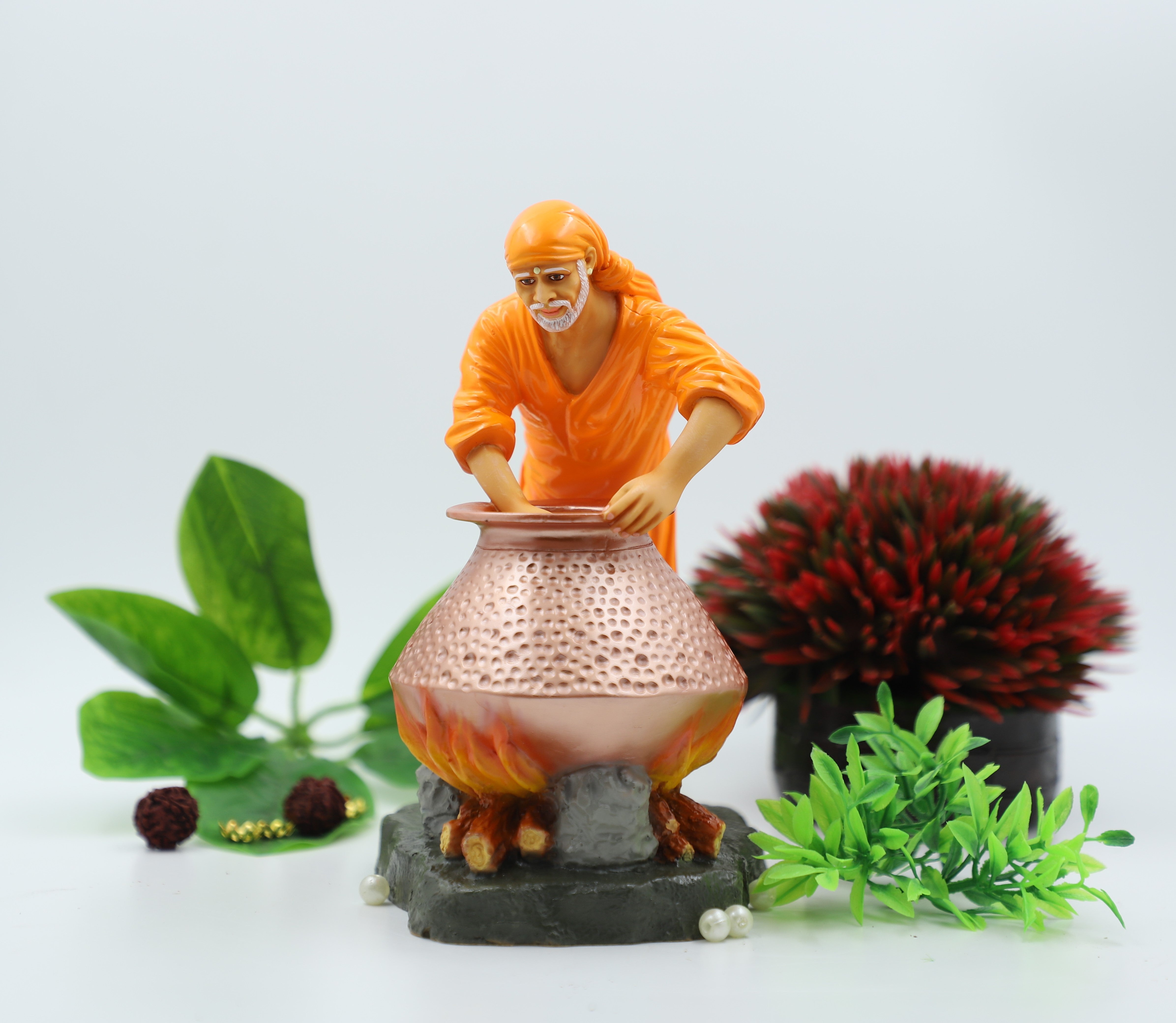 Hemant art Shirdi Sai Baba Idol Cooking Food Statue Handi Murti - 8.5 Inche