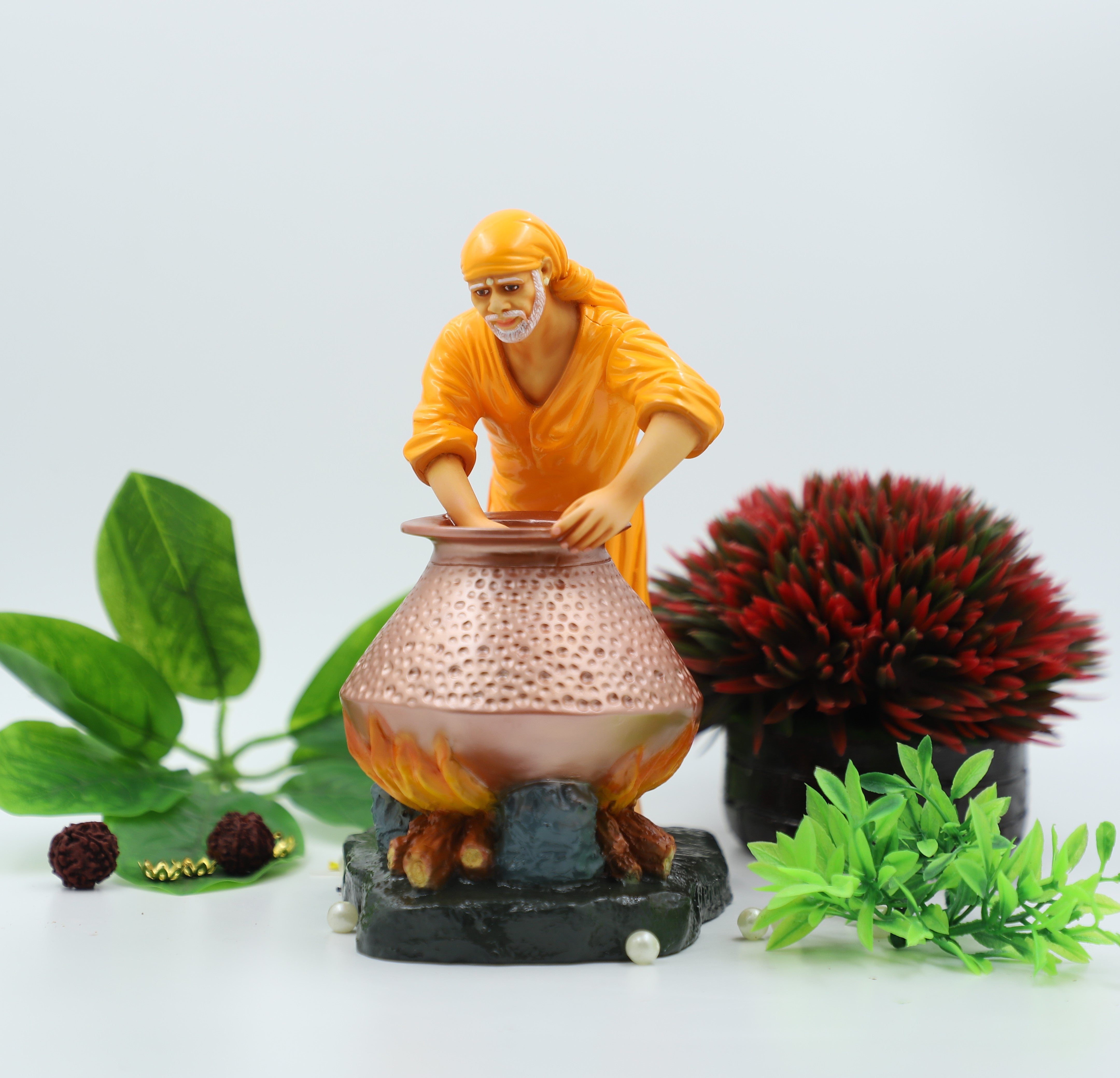 Hemant art Shirdi Sai Baba Idol Cooking Food Statue Handi Murti - 8.5 Inche