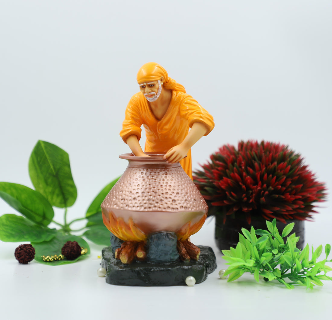 Sai Baba Cooking Food Handi Idol, 8.5 Inch Hemant Art