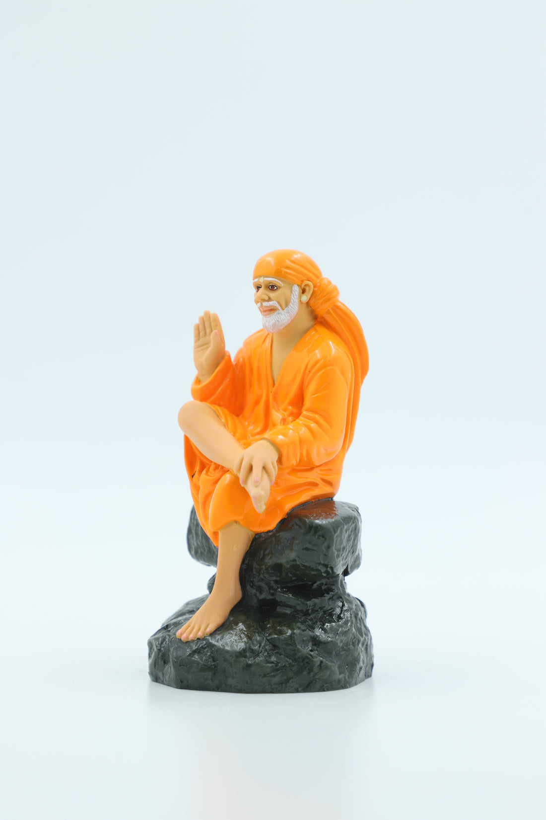 Sitting on Stone, Aashirwad Hand – Orange 4.5 Inch Hemant Art