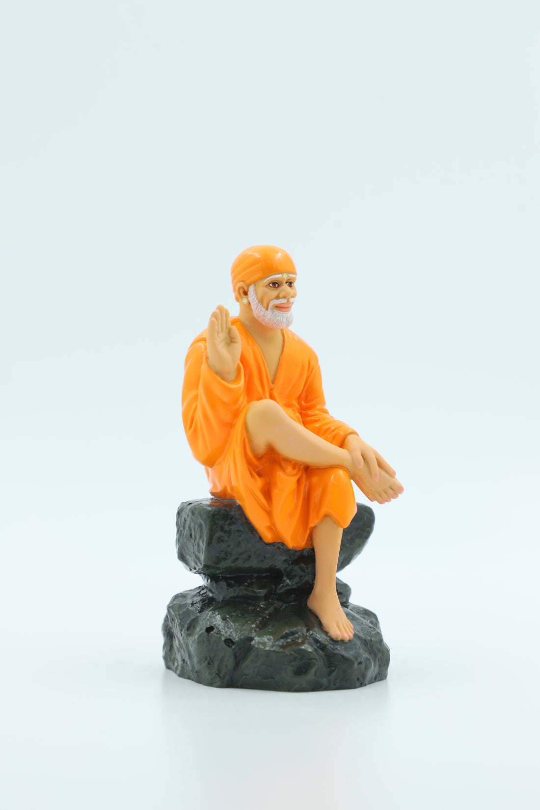 Sitting on Stone, Aashirwad Hand – Orange 4.5 Inch Hemant Art