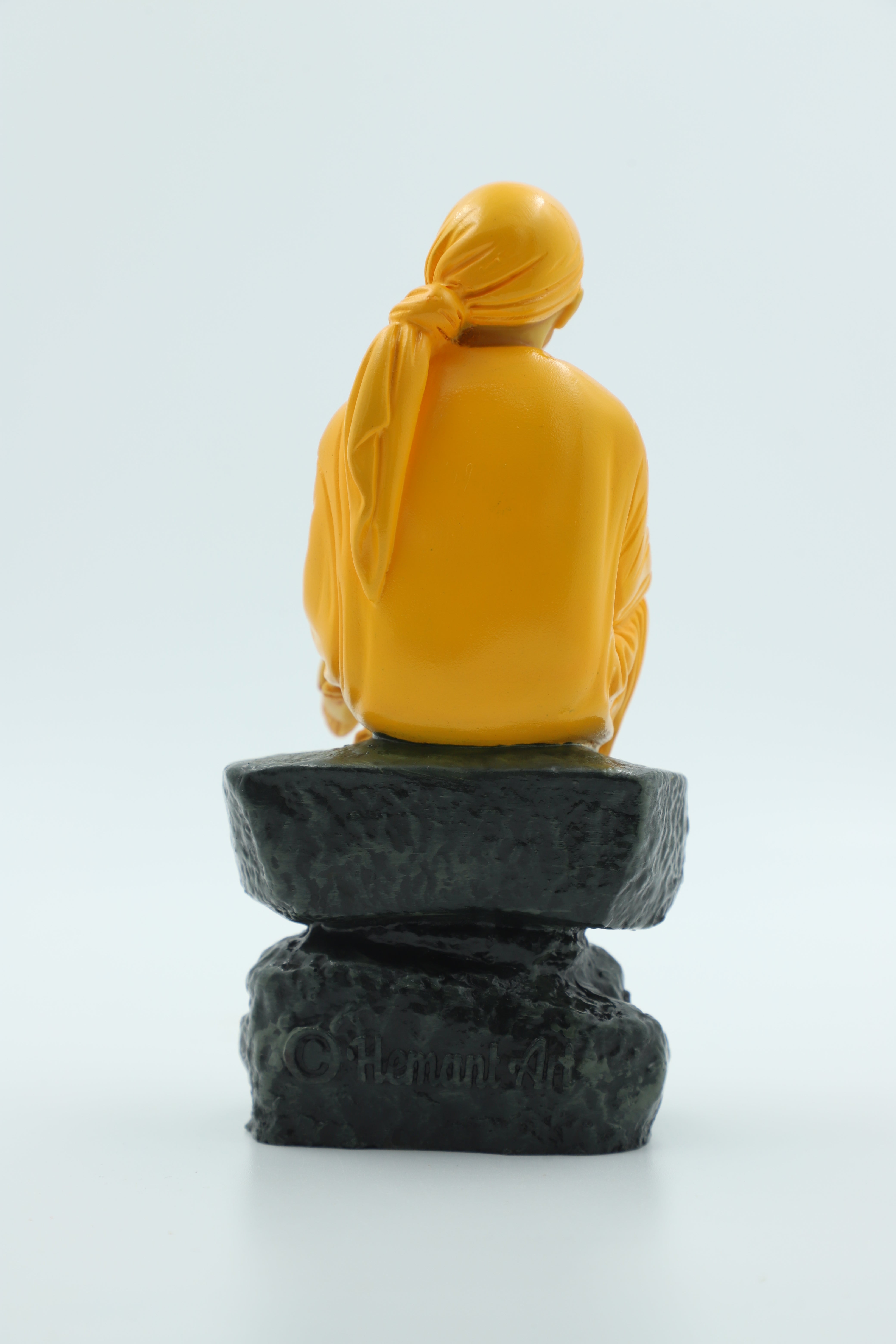 ✨Hemant art Shirdi Sai Baba Idol,Statue,Murti Sitting On Stone Resin Fiber Statue - 6.5 Inche