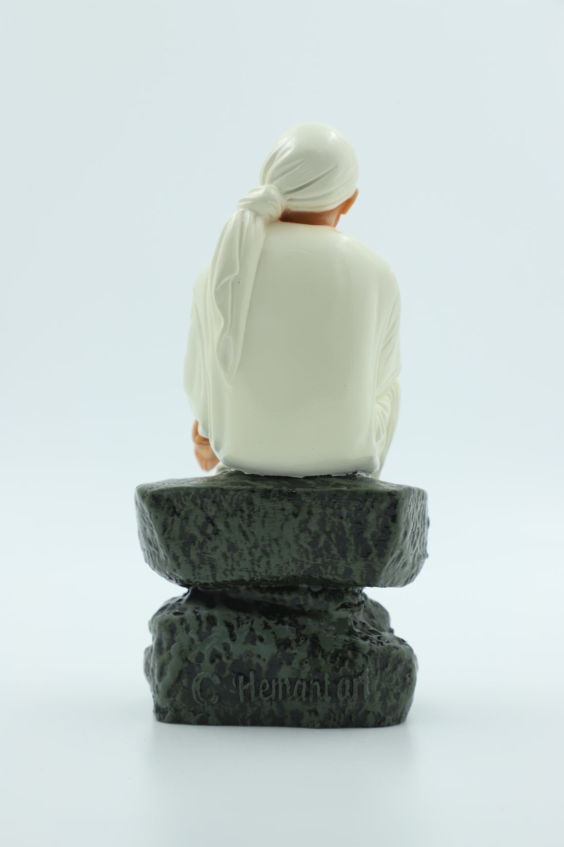 Sai Baba Idol Sitting On Stone - 2 No Yellow 6.5 Inch Hemant Art