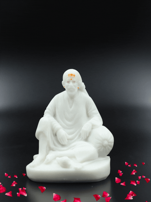 Italian Marble Pure Resin Dwarkamai Statue for Home Decor & Pooja Room –3.4Inch