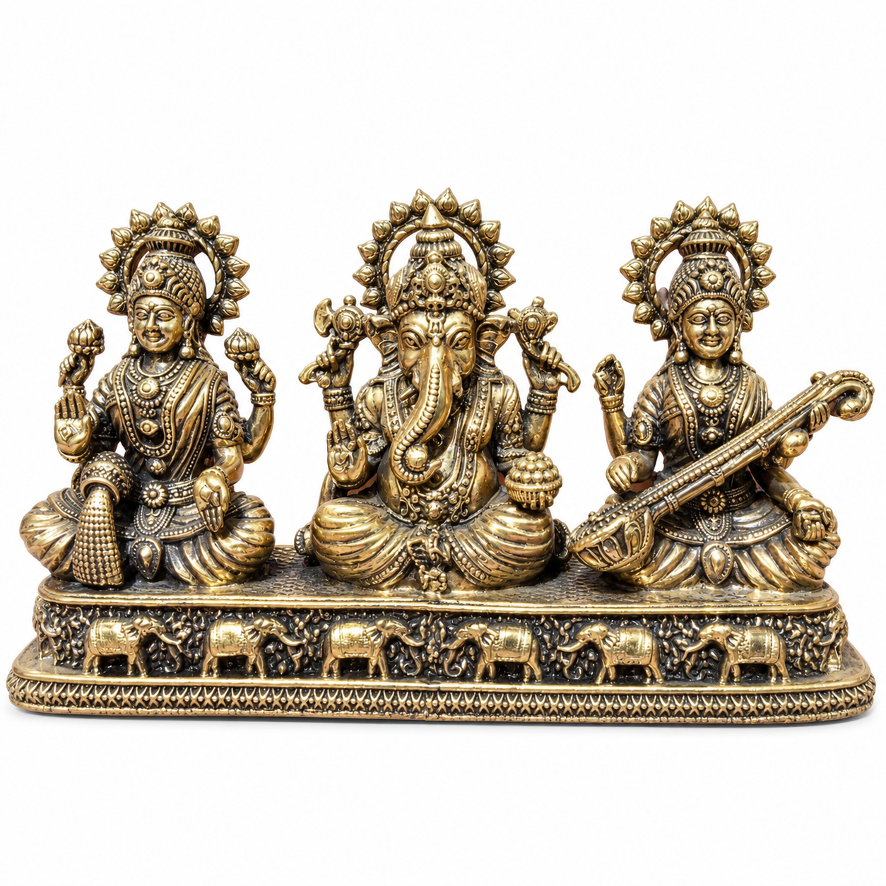 Laxmi Ganpati Saraswati Idol Brass