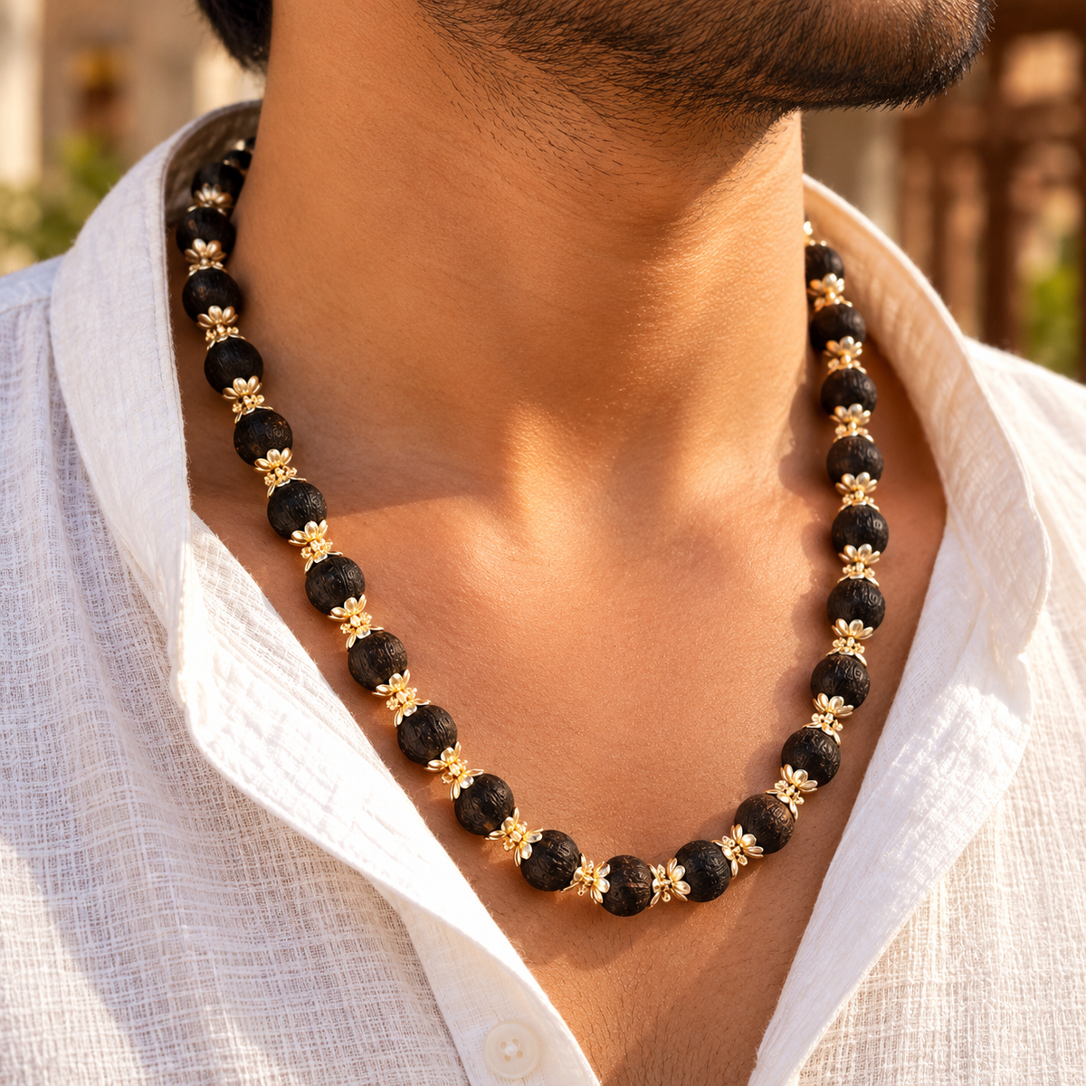 Natural Karungali Mala Silver