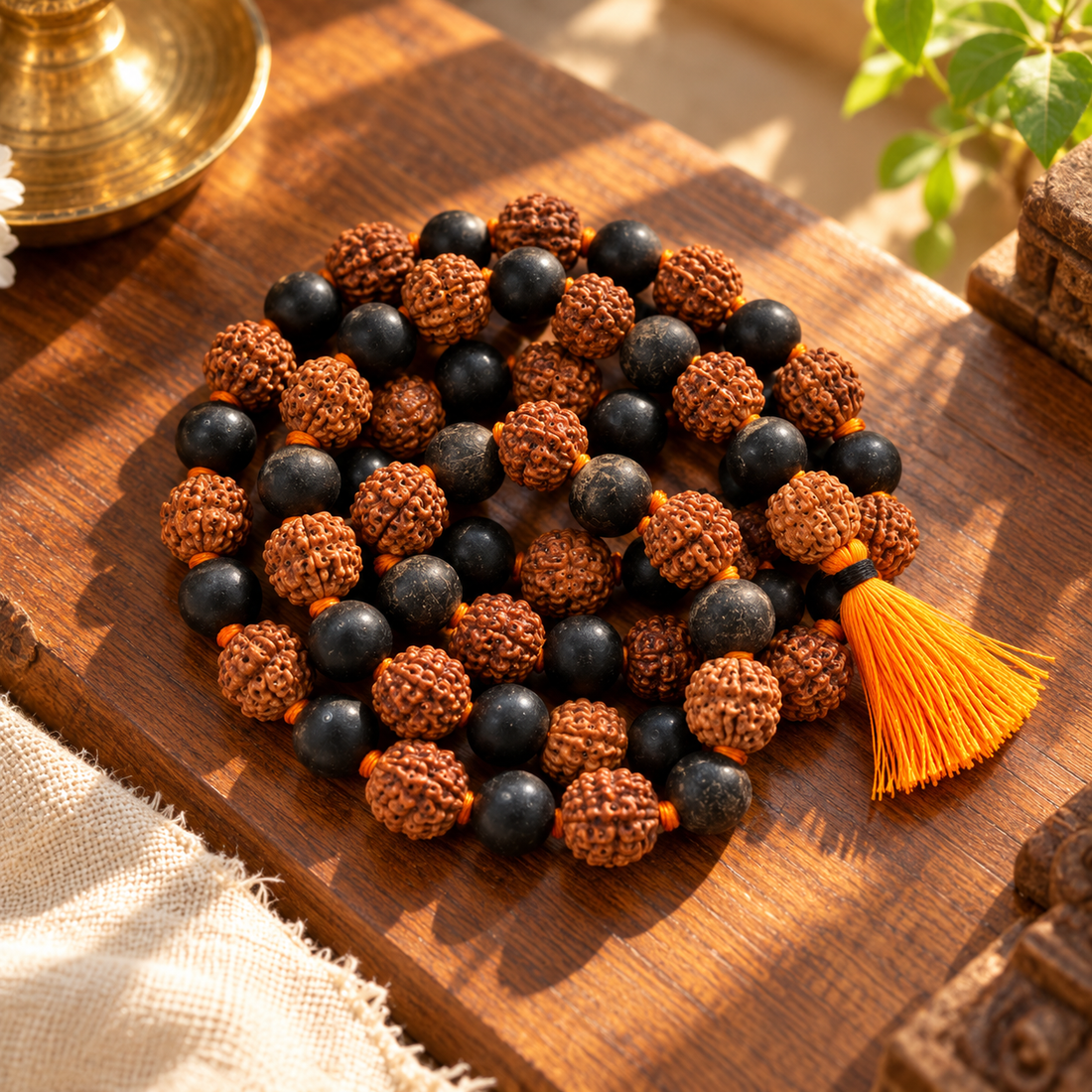 Natural Karunguli Rudraksha Mala