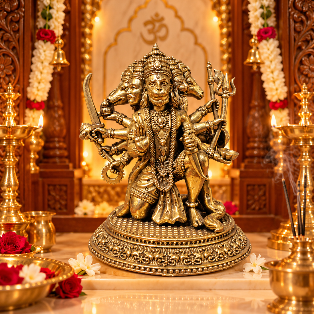 Panchmukhi Hanuman Idol Brass