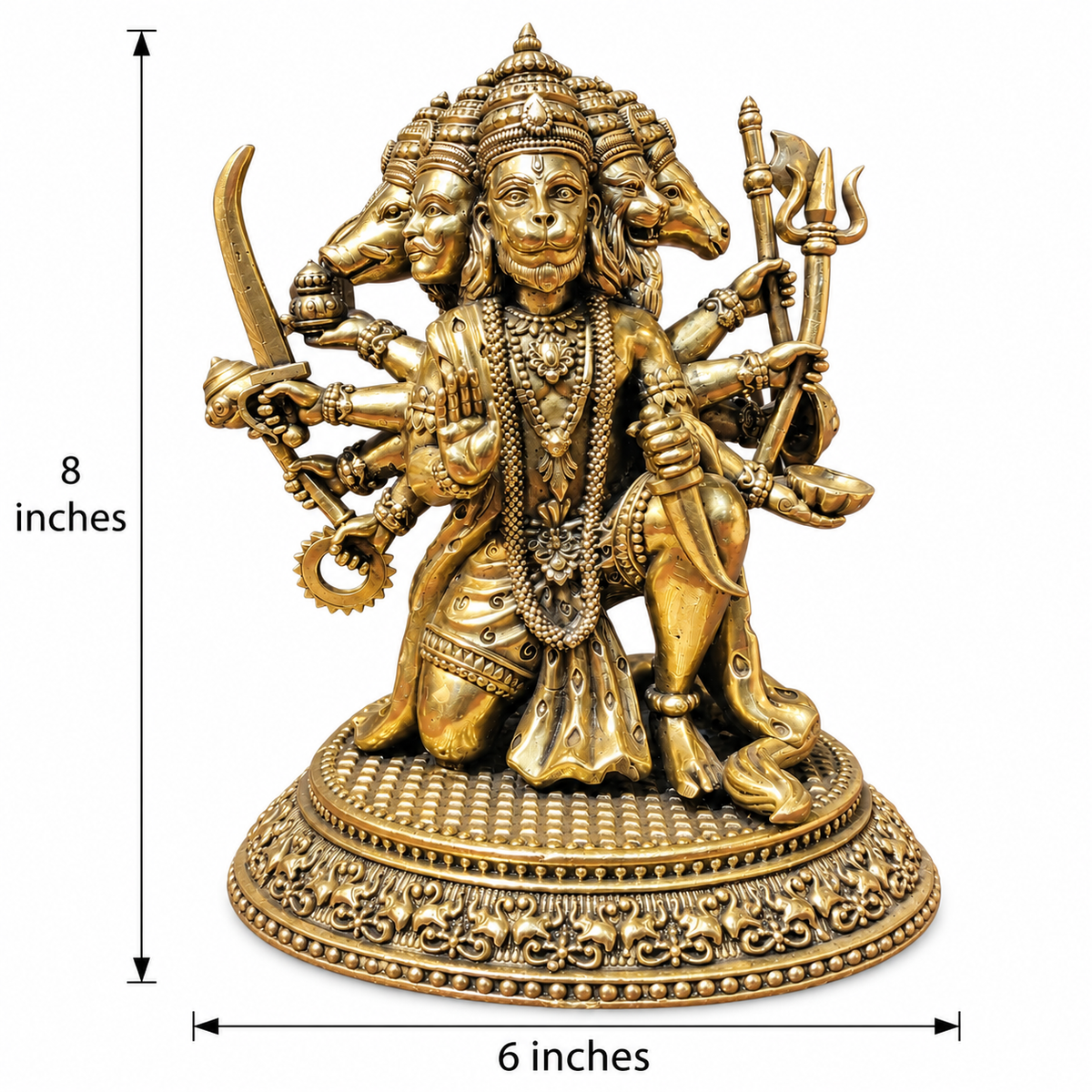 Panchmukhi Hanuman Idol Brass