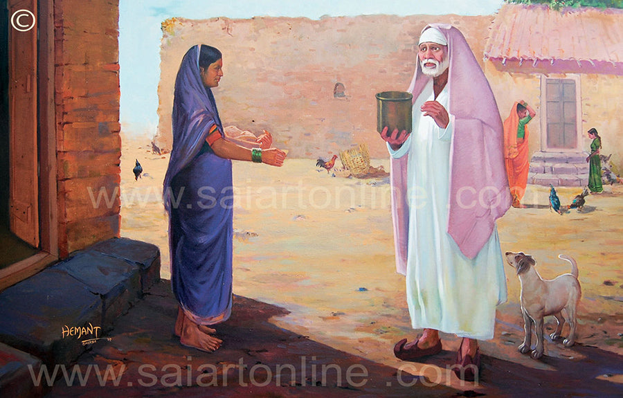 Saibaba Bhiksha Canvas Print