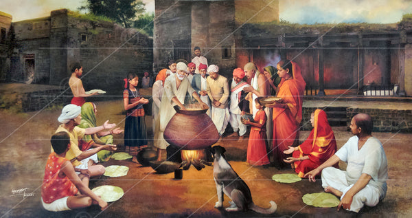 Sai Baba Cooking Food in Dwarkamai