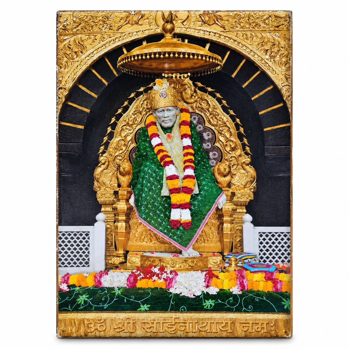 Sai Baba Green Samadhi Photo Canvas Print
