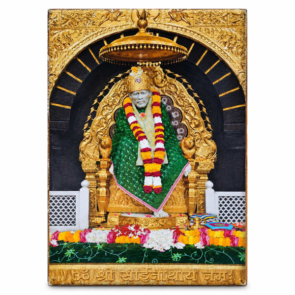 Sai Baba Green Samadhi Photo Canvas Print