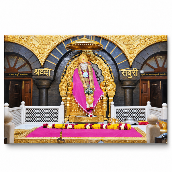 Sai Baba Pink Samadhi Photo Canvas Print