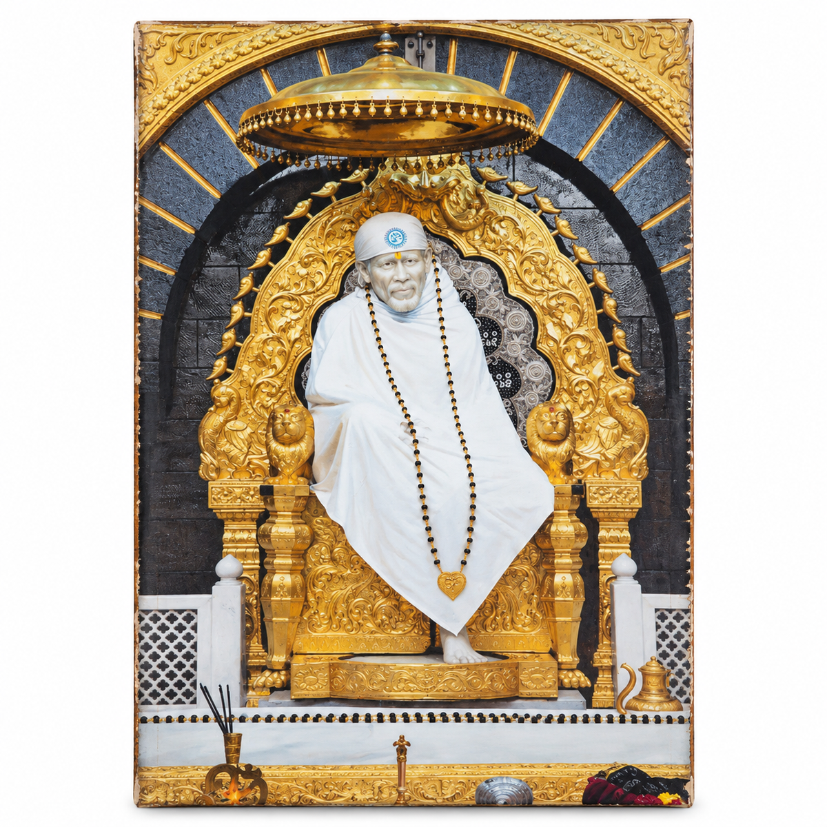 Sai Baba White Samadhi Photo Canvas Print