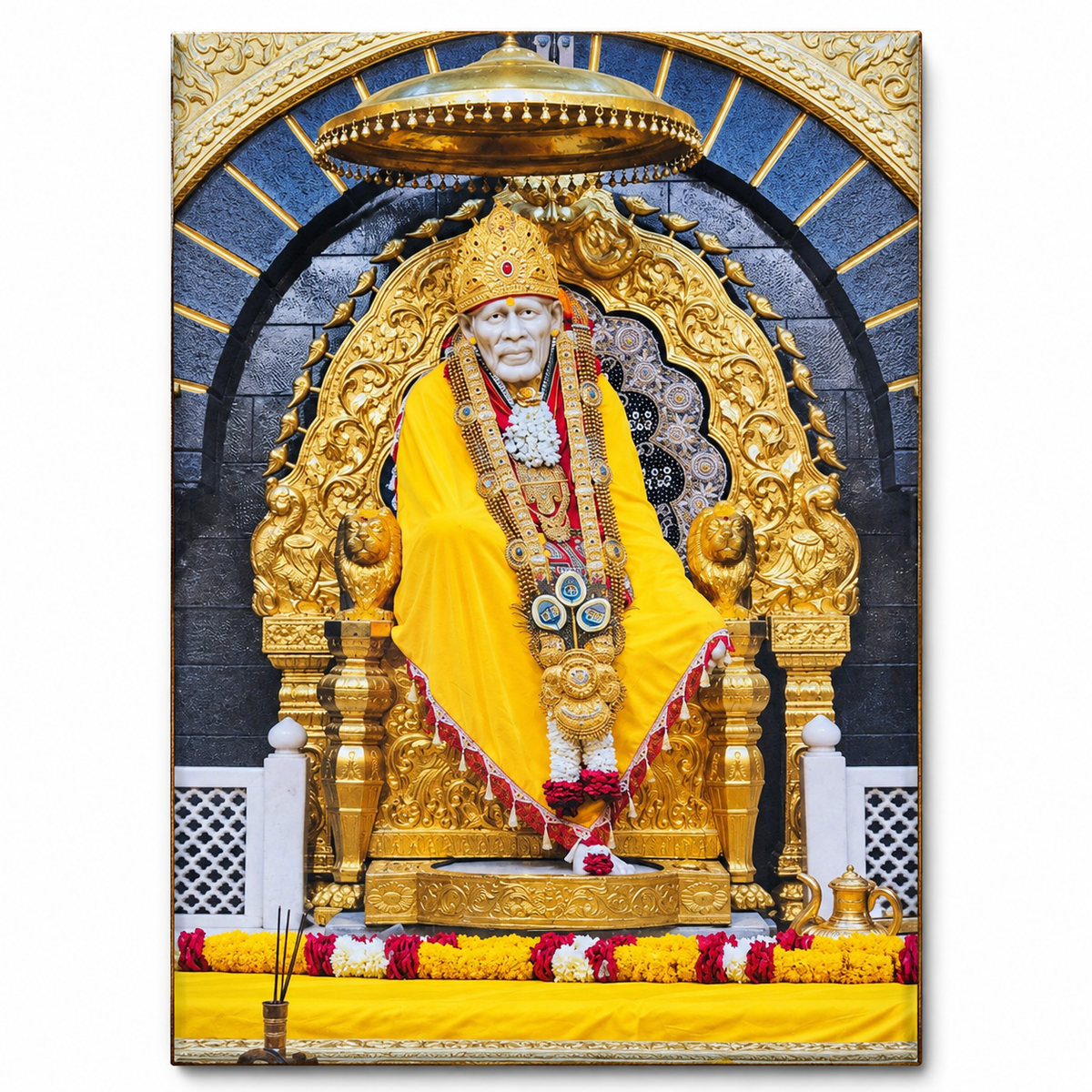 Sai Baba Yellow Samadhi Photo Canvas Print