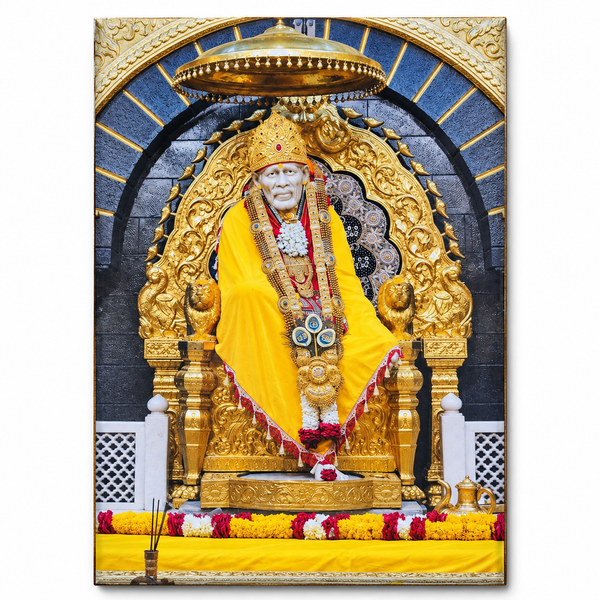 Sai Baba Yellow Samadhi Photo Canvas Print