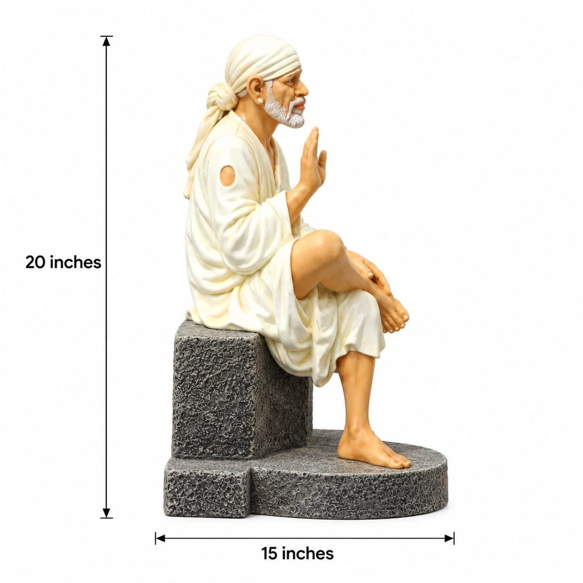 Saibaba Ashirwad on Stone Resin Statue