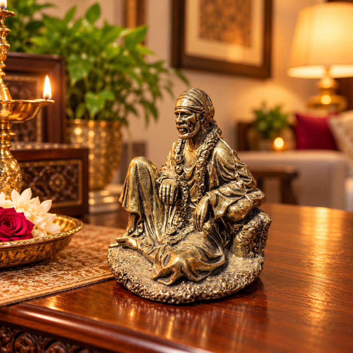 Saibaba Dwarkamai Idol Brass
