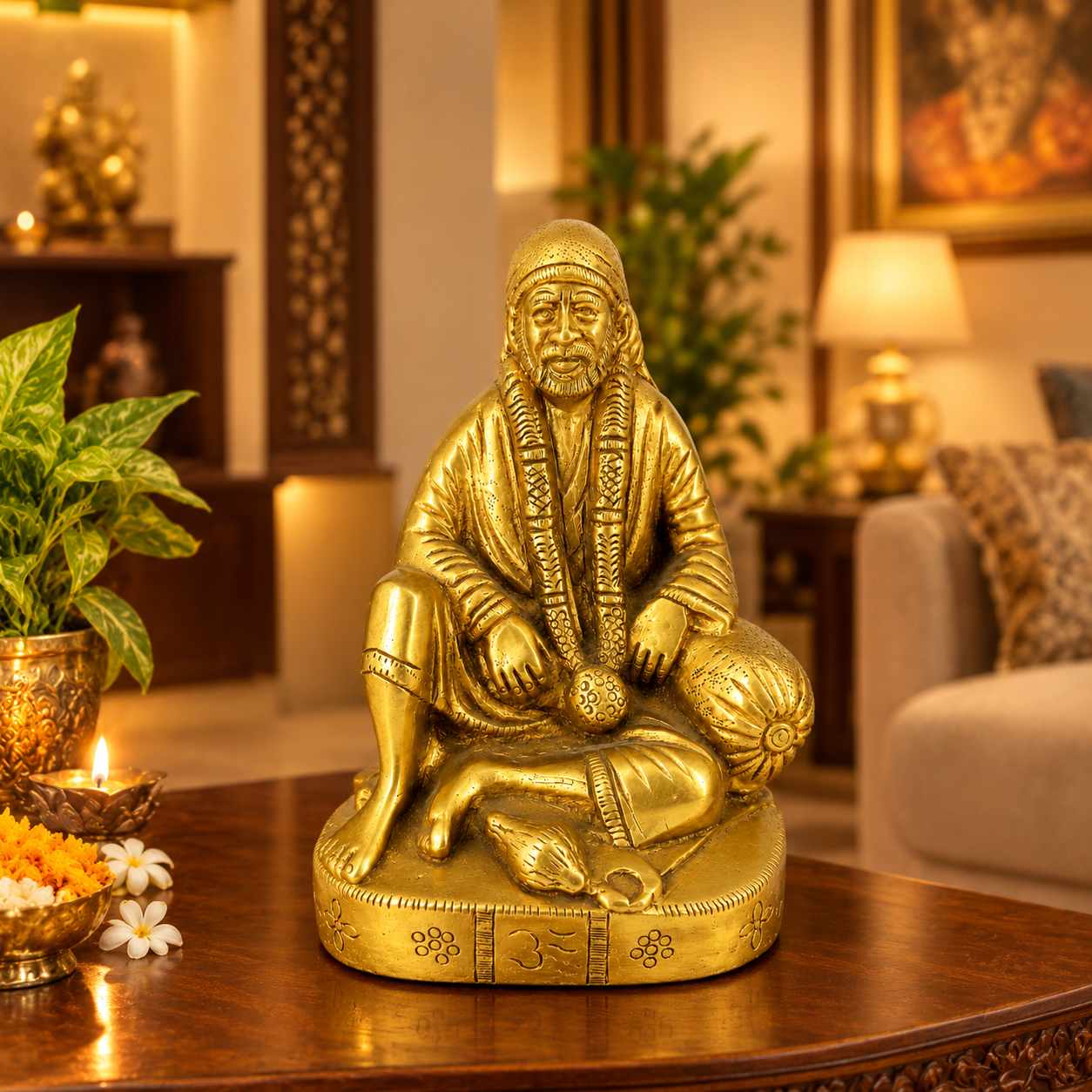 Saibaba Dwarkamai Idol Brass