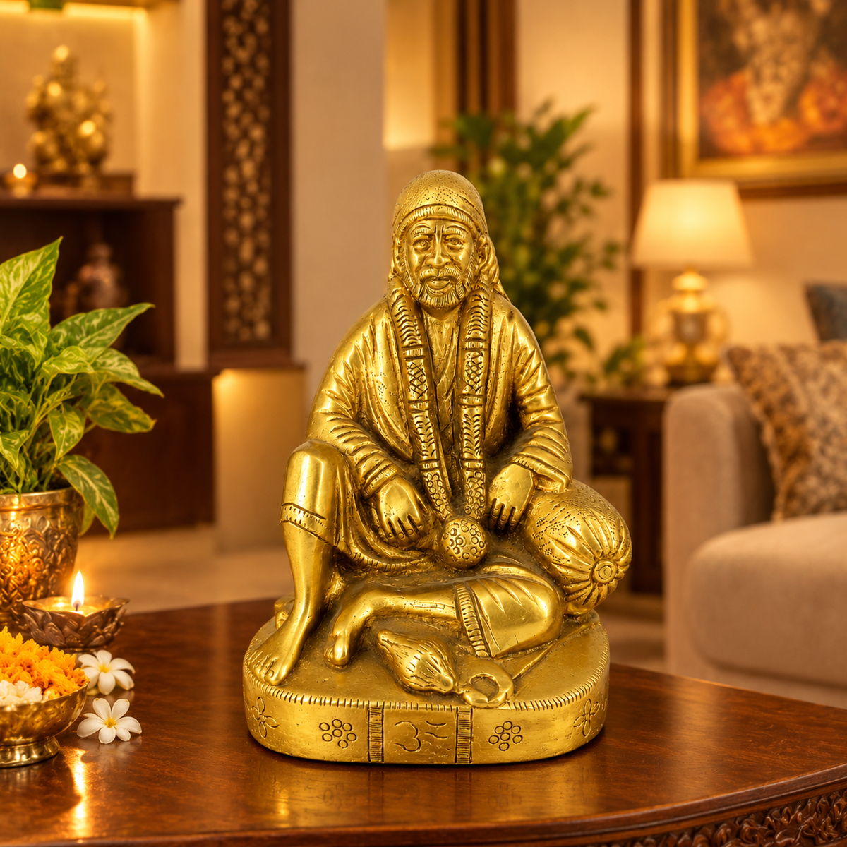 Saibaba Dwarkamai Idol Brass