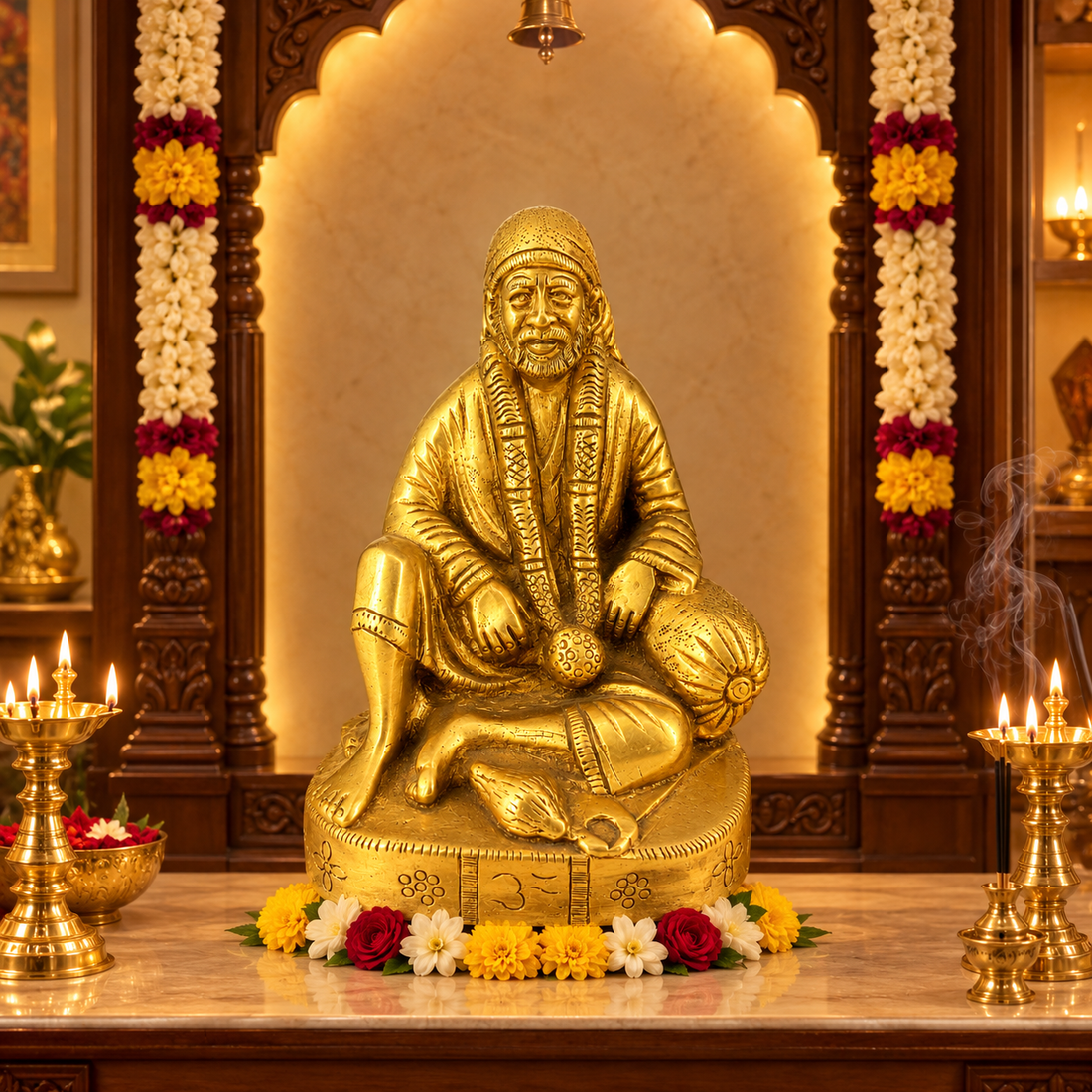 Saibaba Dwarkamai Idol Brass