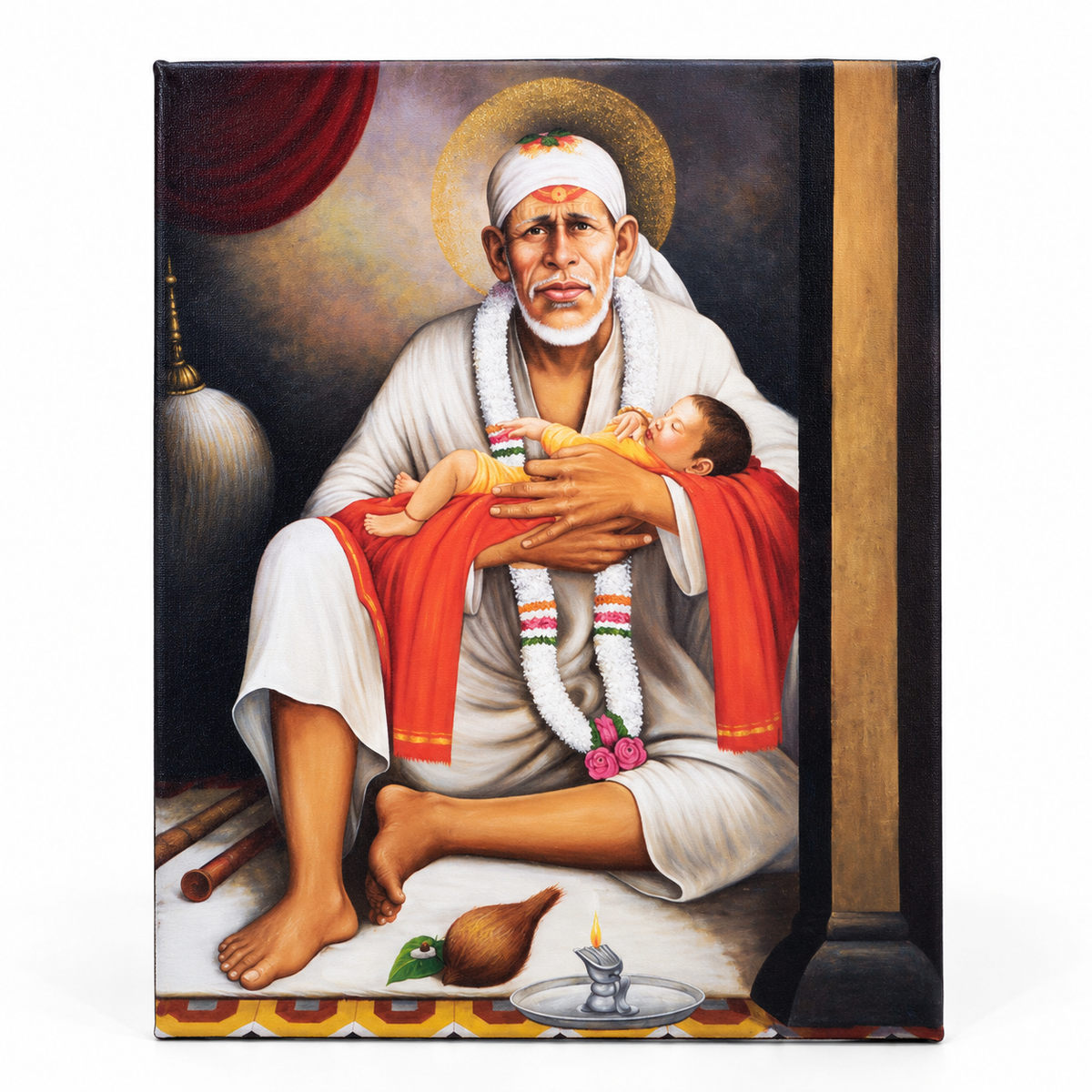 Saibaba Original Dwarkamai Photo Canvas Reprint | Hemant Art