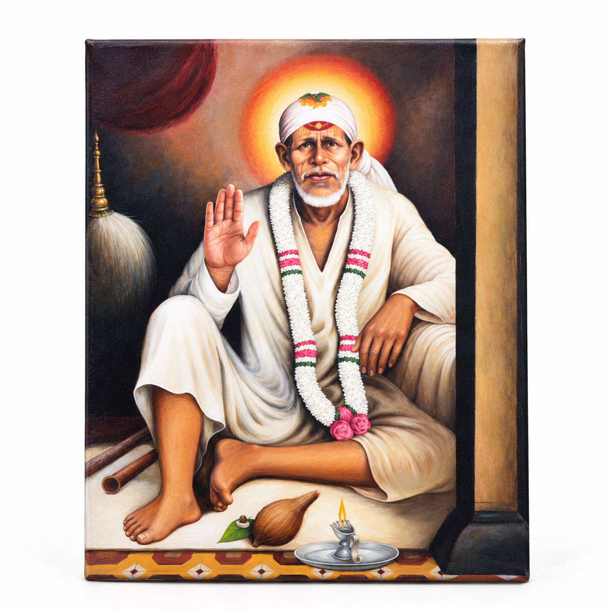 Saibaba Original Dwarkamai Photo Canvas Reprint | Hemant Art