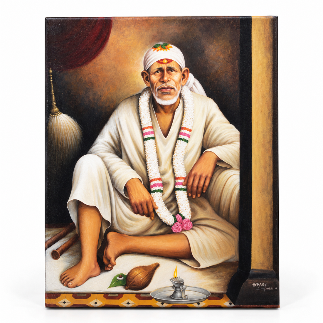 Saibaba Original Dwarkamai Photo Canvas Reprint | Hemant Art