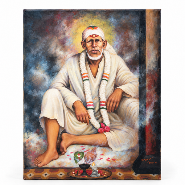 Saibaba Original Dwarkamai Photo Canvas Reprint | Hemant Art