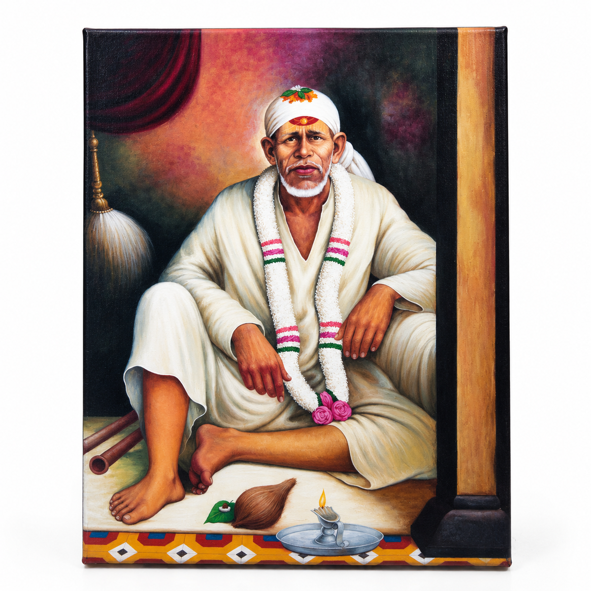 Saibaba Original Dwarkamai Photo Canvas Reprint | HemantArt