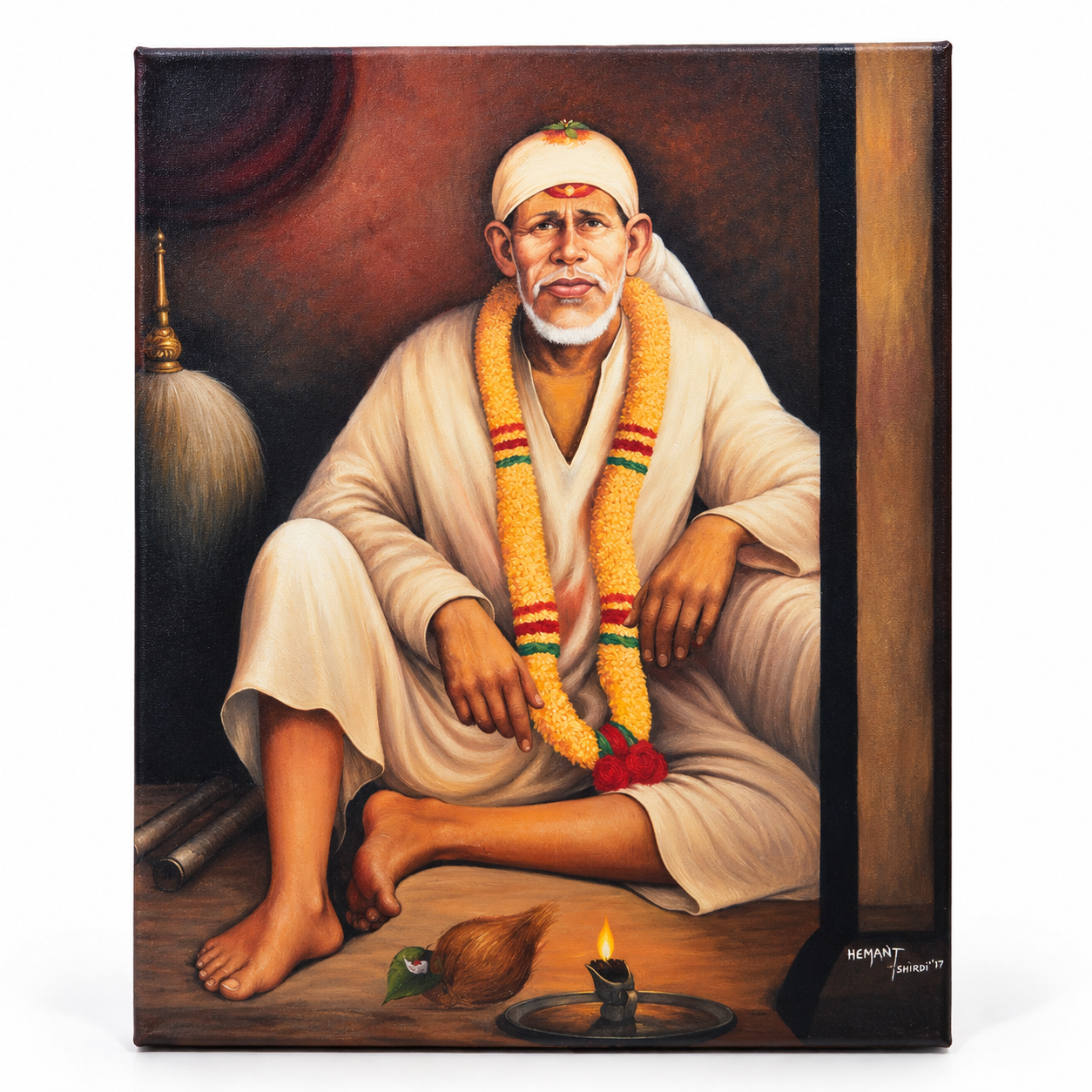Saibaba Original Dwarkamai Photo Canvas Reprint | Hemant Art